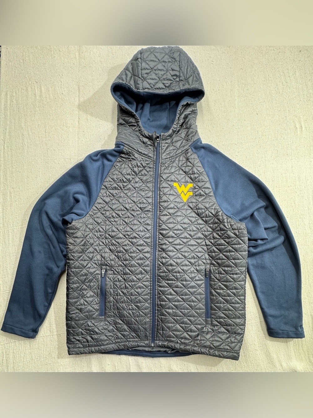 WVU West Virginia Mountaineers Colosseum Quilted Hooded Jacket Men’s XL x